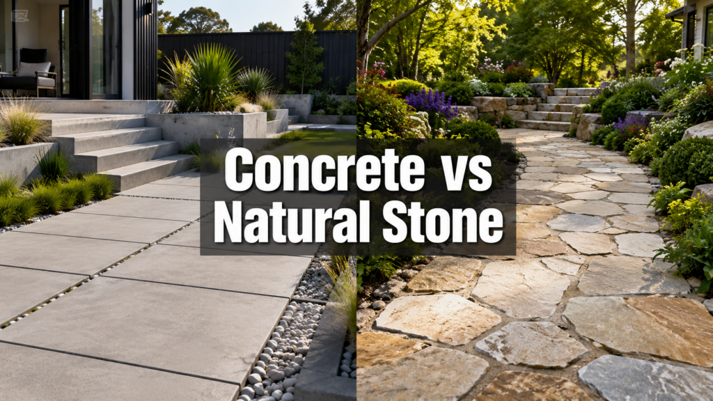 Compare concrete and natural stone