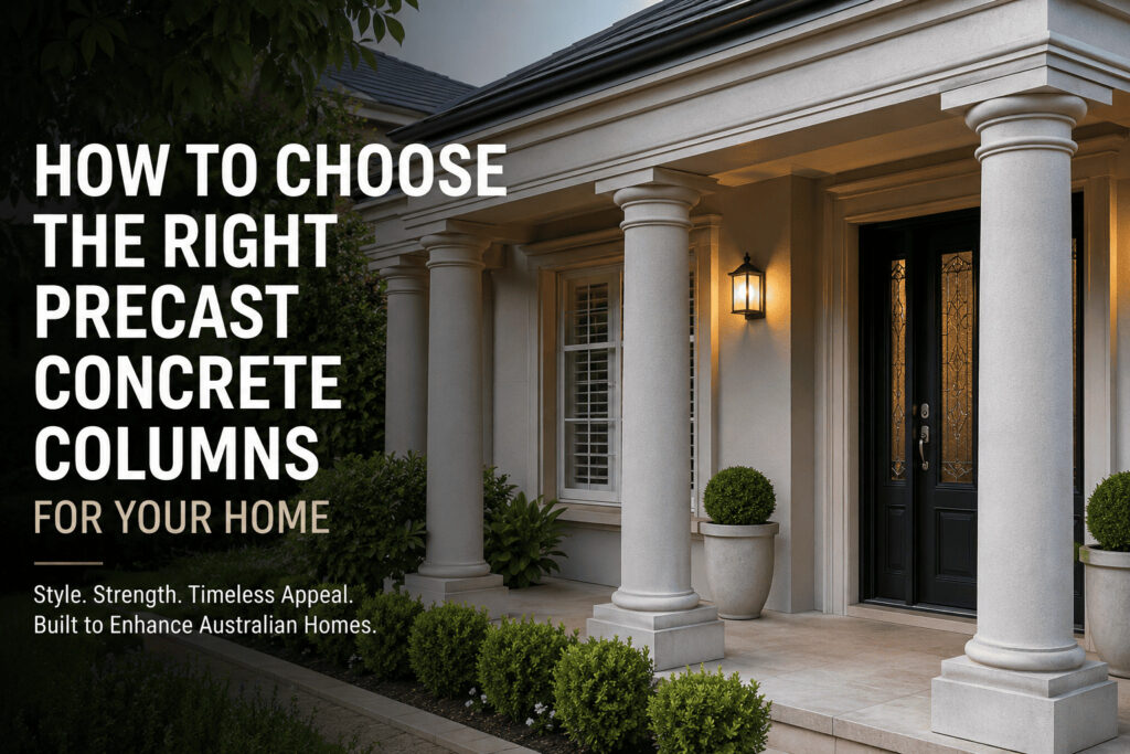 Precast concrete columns enhancing the entrance of a Sydney home